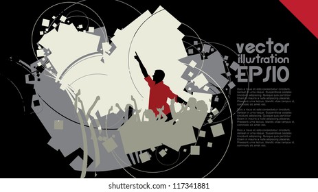 Dnacing people. Vector illustration