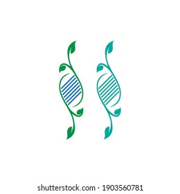 DNA,Genetic sign logo icon design vector illustration