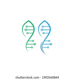 DNA,Genetic sign logo icon design vector illustration