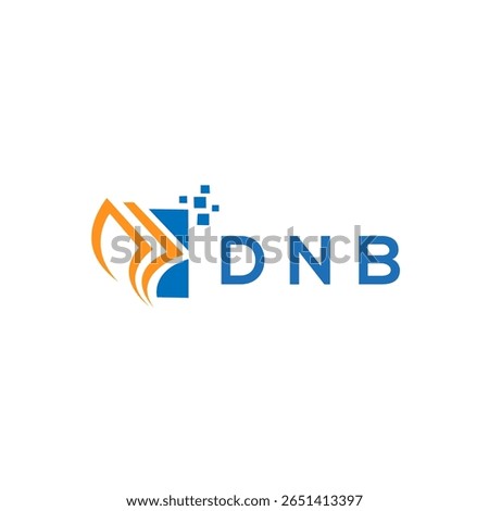 DNB credit repair accounting logo design on white background. DNB creative initials Growth graph letter logo concept. DNB business finance logo design.
