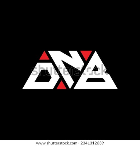 DNB triangle letter logo design with triangle shape. DNB triangle logo design monogram. DNB triangle vector logo template with red color. DNB triangular logo Simple, Elegant, and Luxurious design.
