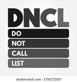 DNCL - Do Not Call List Acronym, Business Concept Background