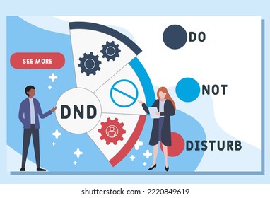 DND - Do Not Disturb acronym. business concept background.  vector illustration concept with keywords and icons. lettering illustration with icons for web banner, flyer, landing
