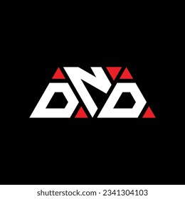 Diseño del logotipo de la letra del triángulo DND con forma de triángulo. Monograma de diseño del logotipo del triángulo DND. Plantilla de logotipo vectorial de triángulo DND con color rojo. Logo triangular DND Diseño sencillo, elegante y lujoso.