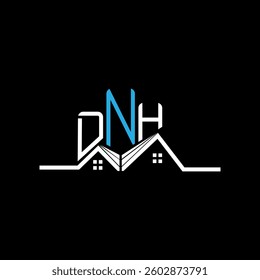DNH Real State logo design, DNH simple and modern logo. DNH luxurious alphabet design  