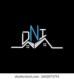 DNI Real State logo design, DNI simple and modern logo. DNI luxurious alphabet design  