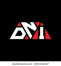 DNI triangle letter logo design with triangle shape. DNI triangle logo design monogram. DNI triangle vector logo template with red color. DNI triangular logo Simple, Elegant, and Luxurious design.