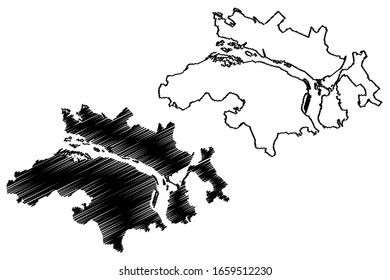 Dnipro City (Ukraine) map vector illustration, scribble sketch City of Dnipropetrovsk map