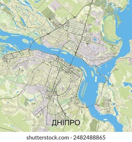 Dnipro ,Ukraine map poster art