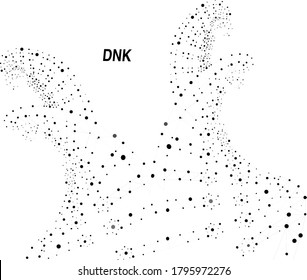Dnk abstract shape on white background 