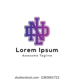 Diseño de logotipo abstracto de letras DNL
