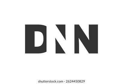 Design do logotipo da DNN. Letra inicial D N N estilo de fonte em negrito para start-ups de tecnologia, consultoria, marca corporativa. Nome criativo da empresa, manchetes identidade tipográfica, logotipo moderno. Ilustração vetorial.