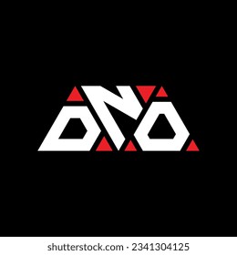 DNO triangle letter logo design with triangle shape. DNO triangle logo design monogram. DNO triangle vector logo template with red color. DNO triangular logo Simple, Elegant, and Luxurious design.