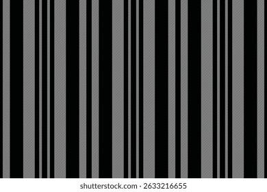 Nicht Stoff Linien Textil, siegreiche Textur Muster nahtlos. Bostcard Hintergrund Vektor vertikalen Streifen in schwarz-weißen Farben Palette.