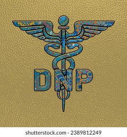 DNP Nurse, Medical symbol caduceus nurse practitioner DNP vector, coloring medical symbol with DNP text, Caduceus Symbol, DNP Nurse Mandela design