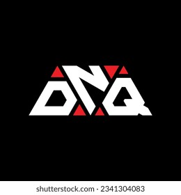 DNQ triangle letter logo design with triangle shape. DNQ triangle logo design monogram. DNQ triangle vector logo template with red color. DNQ triangular logo Simple, Elegant, and Luxurious design.