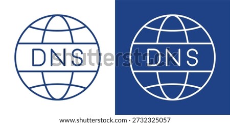 Dns Blue And White Icon Style Collection