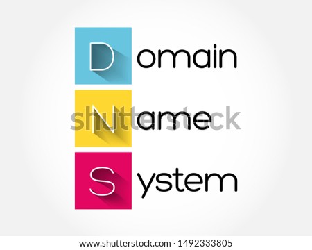 DNS - Domain Name System acronym, technology concept background