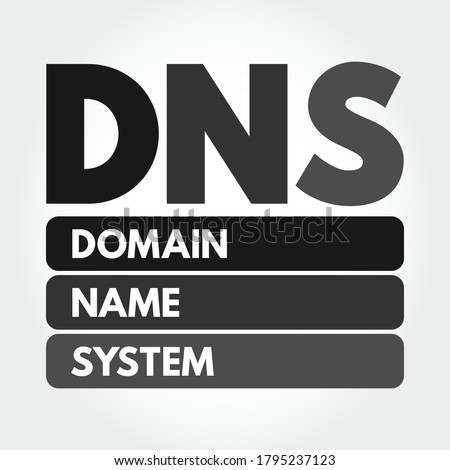 DNS - Domain Name System acronym, technology concept background