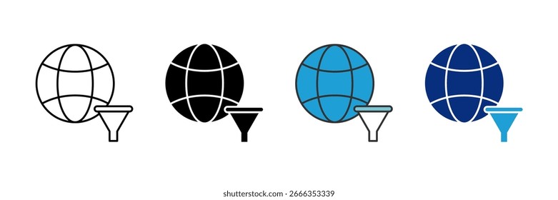 Ícone De Filtro Dns Define Coleção De Vários Estilos