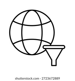 Dns Filter Outline Icon Vector Illustration