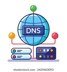 DNS flat victor illustration on white background