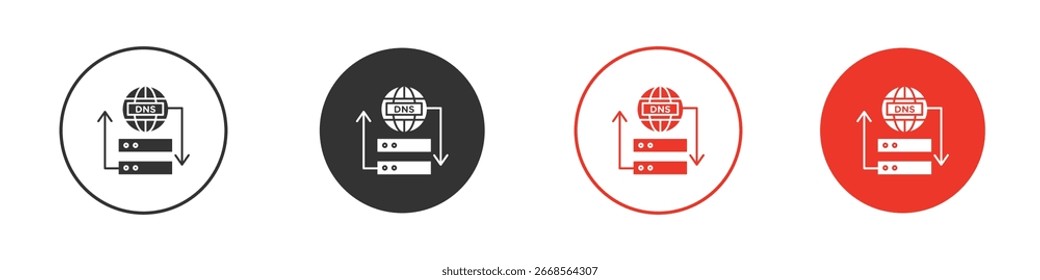 DNS icon. Black style vector icons. Isolated sign symbol
