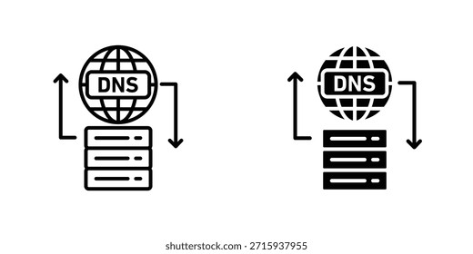 DNS-Symboldesign-Sammlung. Vektorzeichen und Symbol für UI-Designs