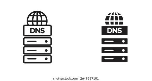 Designillustrationen für das DNS-Symbol. Bearbeitbare Websymbole