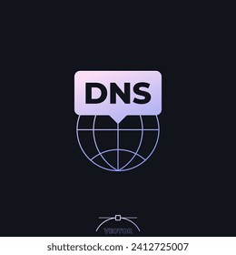 DNS icon, Domain Name System vector