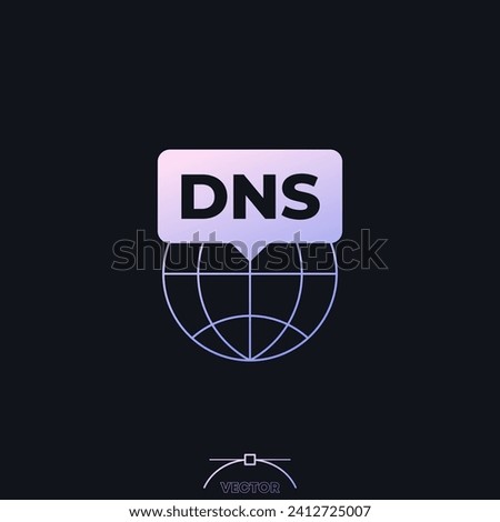 DNS icon, Domain Name System vector