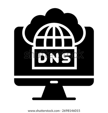 Dns Icon Glyph Style Vector Illustration