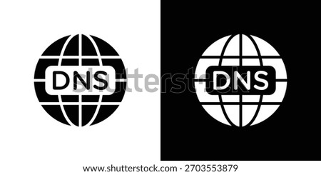DNS icon illustration doodle. Flat illustration vector set