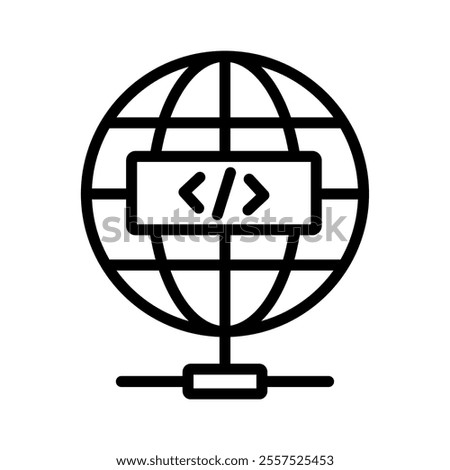dns icon line vector illustration on white background.