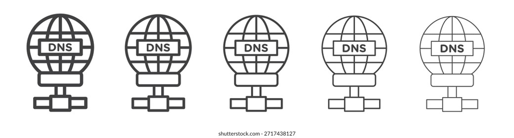 DNS icon in linear strokes concept