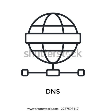 Dns Icon Outline Style. Vector Illustration For Graphic Design