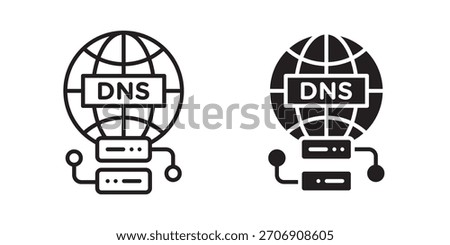 DNS icon, outline style icon for web site or mobile app, vector graphics