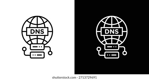 DNS icon, outline vector sign, logo design download