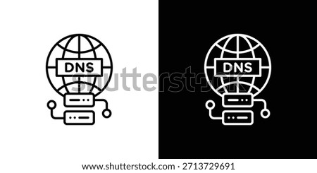 DNS icon, outline vector sign, logo design download