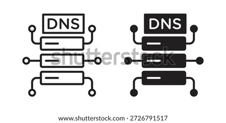 DNS icon set. minimal logotype web element pack.