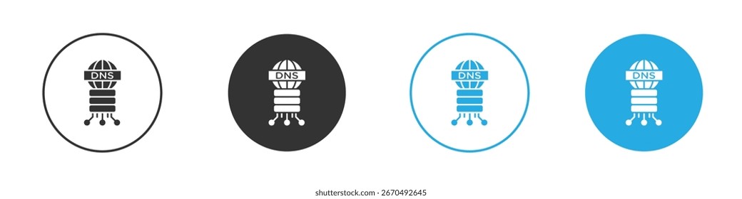 Icono de DNS, estilo plano simple, ilustración, Plantilla de pictograma de símbolo de logotipo, para ui o ux.