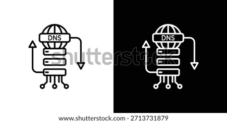 DNS icon. Simple flat symbol. Perfect Black outline pictogram illustration