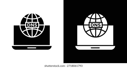 Icono DNS. Pictograma simple de alta calidad. Estilo sólido moderno