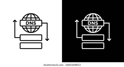 DNS icon simple vector pictogram. black and white icon concept