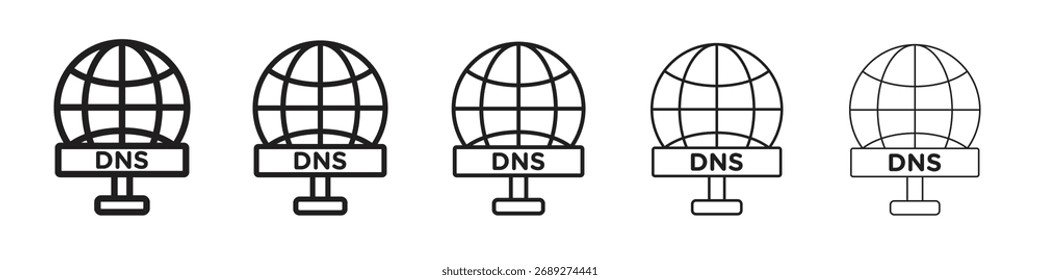 DNS icon vector Art line Illustrations collection