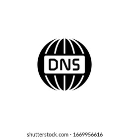 Dns icon vector in black solid flat design icon isolated on white background