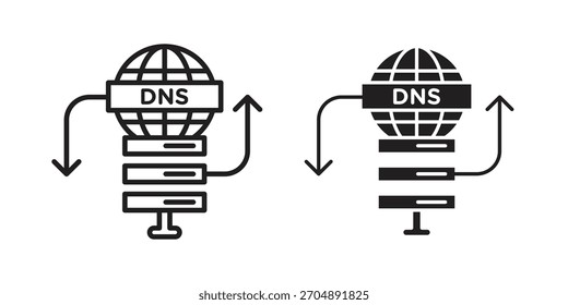 COLECCIÓN de Vector de icono DNS. ilustraciones de Vector de stock