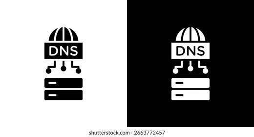 ILUSTRACIÓN VECTORIAL de iconos DNS - Colección de iconos vectoriales de estilo negro de alta calidad