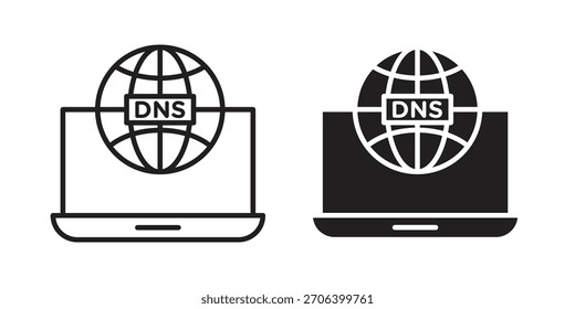 Vektorgrafik des DNS-Symbols. Flaches Design. Grafikdesign, Vektorsymbole.