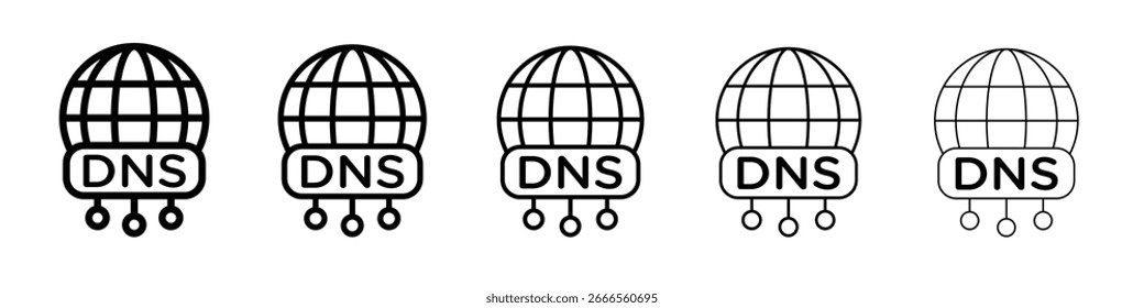 Ícone DNS no estilo da Web. Ilustração vetorial. Eps10